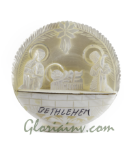 Mother of Pearl Shell with Nativity Set (White) 